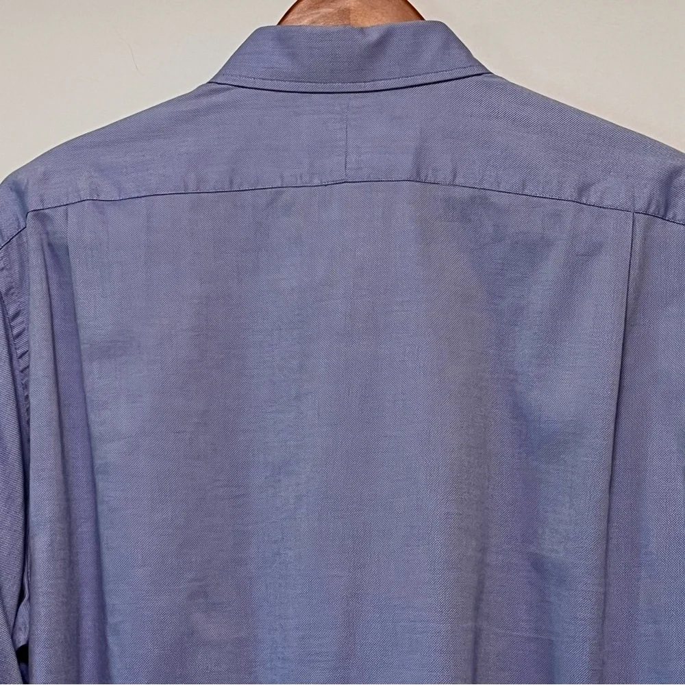J.CREW Thompson Shirtings 80's 2-Ply Long Sleeve‎ Shirt XL Blue 17-17 1/2 Career